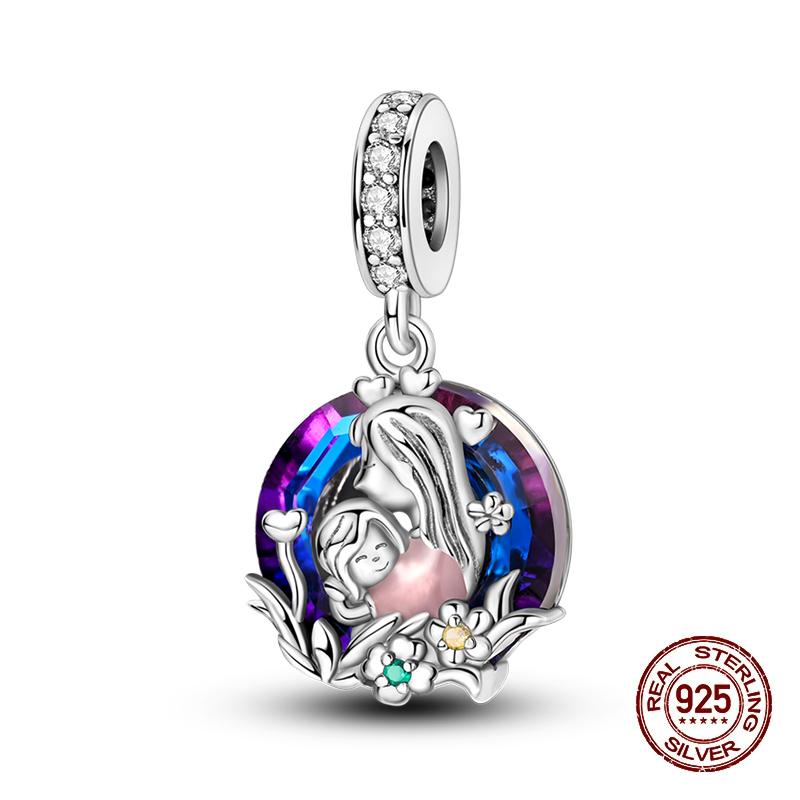 New Copper Pigeon Lotus Sun Moon Stars Shining Glass Charms Beads Fit Original Bracelets Fine Diy Jewelry Gifts