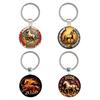 Keychain with Glass Horse Statue 2026 Year of Horse Good Luck Charm Solid Keyring Keys Backpacks Car Ornament