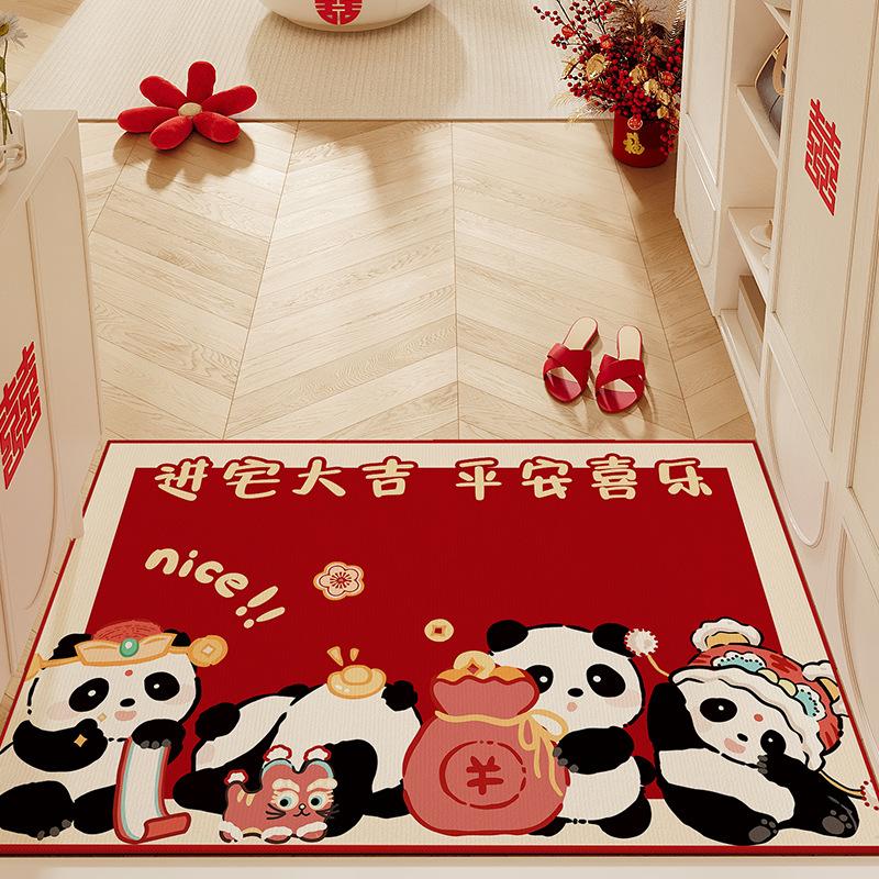 Cute Cartoon Door Floor Mat Indoor Door Dirt-Resistant Wear-Resistant Dust-Removing Crystal Velvet Foot Pad Entrance Absorbent Foot Pad