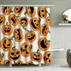 Halloween-Themed Pumpkin Shower Curtains Waterproof Fabric With Hooks For Bathroom Decor!
