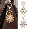 Keychain Pendant Sparkling Rhinestones Inlaid Snowflake Design Key Holder with Lobster Clasp Backpacks Car Accessory