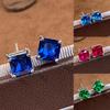 Korean Light Luxury Isn't High-end Cultivation Gemstone 6 * 6 Stud Earrings Simple and Small Accessories