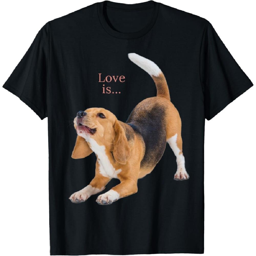 

Футболка Бигль Футболка Бигли Любовь Это Мама Собака Папа Щенок Питомец Милый Мужская Женская Детская Футболка XXXXXL чёрный