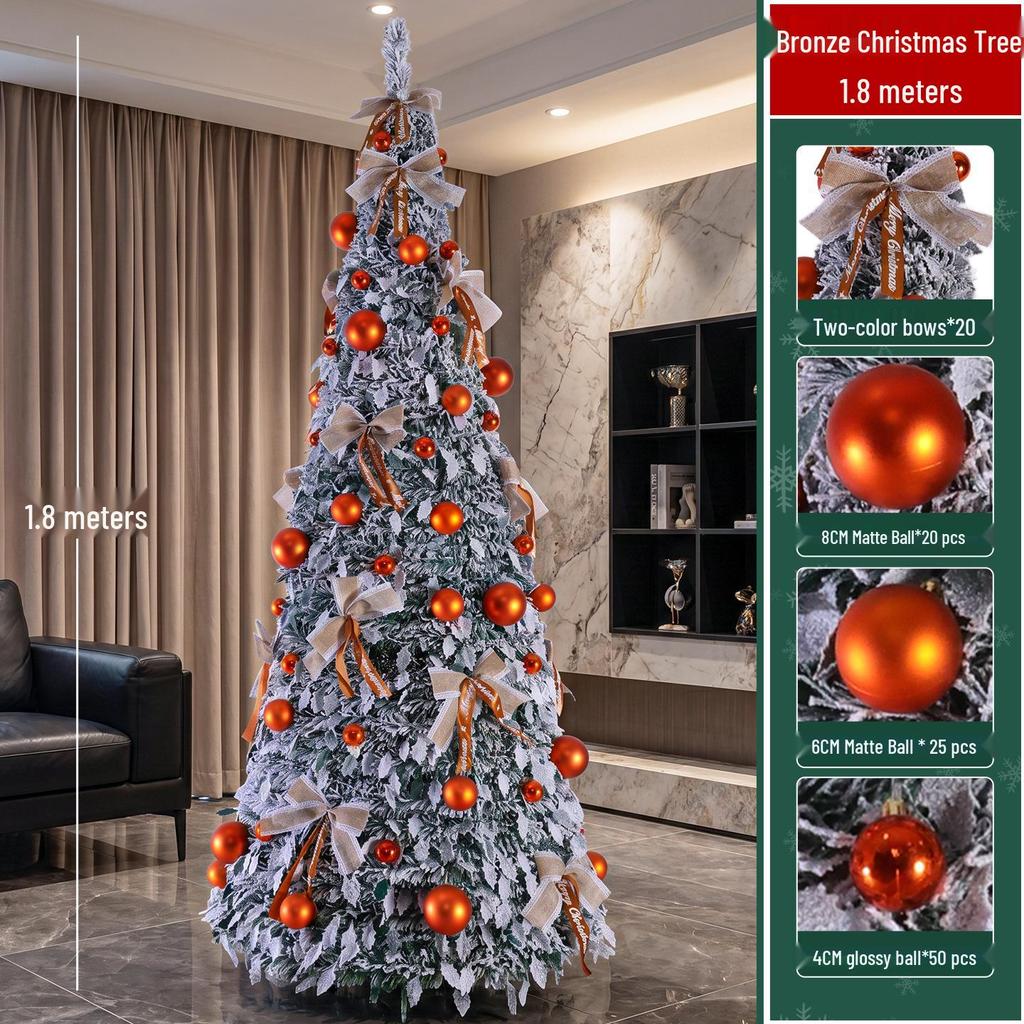 Retractable Folding Christmas Tree with Lights - Easy Setup for a Cozy Holiday Atmosphere