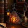 Witch Light Table Centerpiece Halloween Lamp Decoration, Gothic Holding Lantern Light, Spooky Night for Holiday Party Tabletop