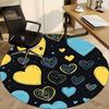 1pc Heart Pattern Chair Carpet for Office, Round Non Slip Durable Large Size Office Carpet, Suitable for Office