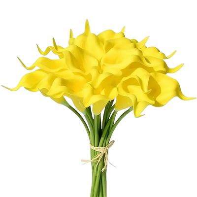 10er Set Künstliche Blumenstrauß PU Faux Calla Lilie Fake Blumen DIY Strauß für Hochzeit Vase Schmuck Heimdeko