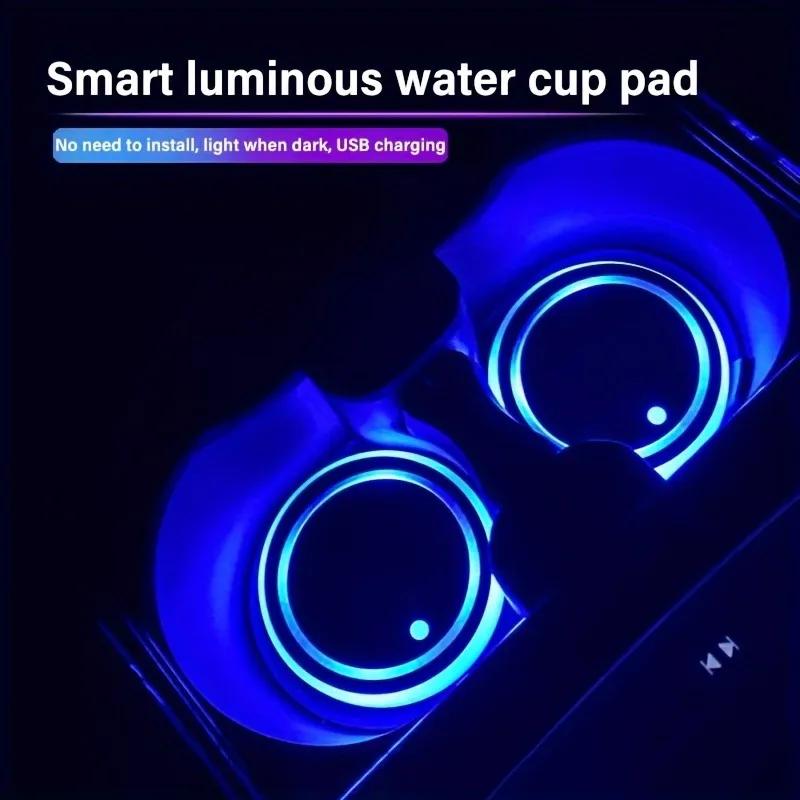 1pc LED Car Cup Holder Car Interior Atmosphere Light