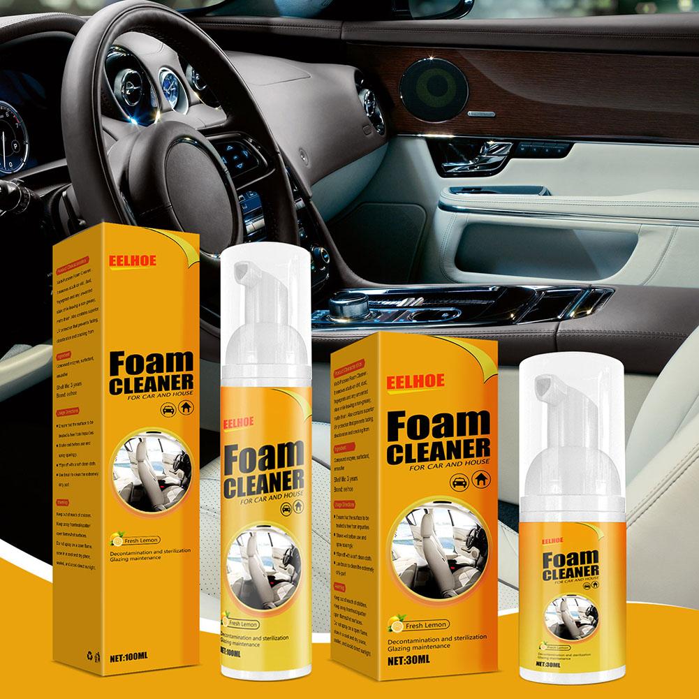 30/100ML Car Foam Cleaner Spray Leather Decontamination Multifunctional Leather Cleaner for Car Interior Ceiling Leather Seat