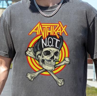 Anthrax Not Man T-Shirt Heavy Metal Band On Vintage Black Comfort Color 1717 Tee