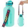 Collapsible Water Bottle 2L/64oz Sport Water Bottle Camping Hiking Leakproof Sports Kettle with Strap Silicone Folding Water Cup