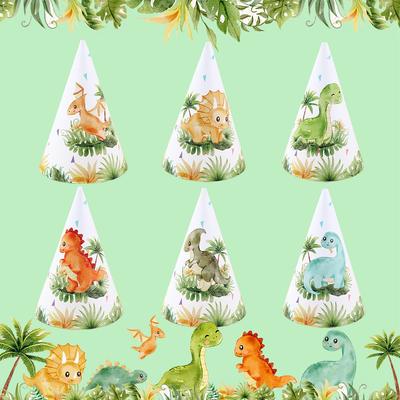 Dinosauří Párty Papírové Narozeninové Klobouky Šťastná Dinosauří Narozeninová Párty Dekorace Děti Džungle Safari Párty Potřeby Baby Shower Chlapec