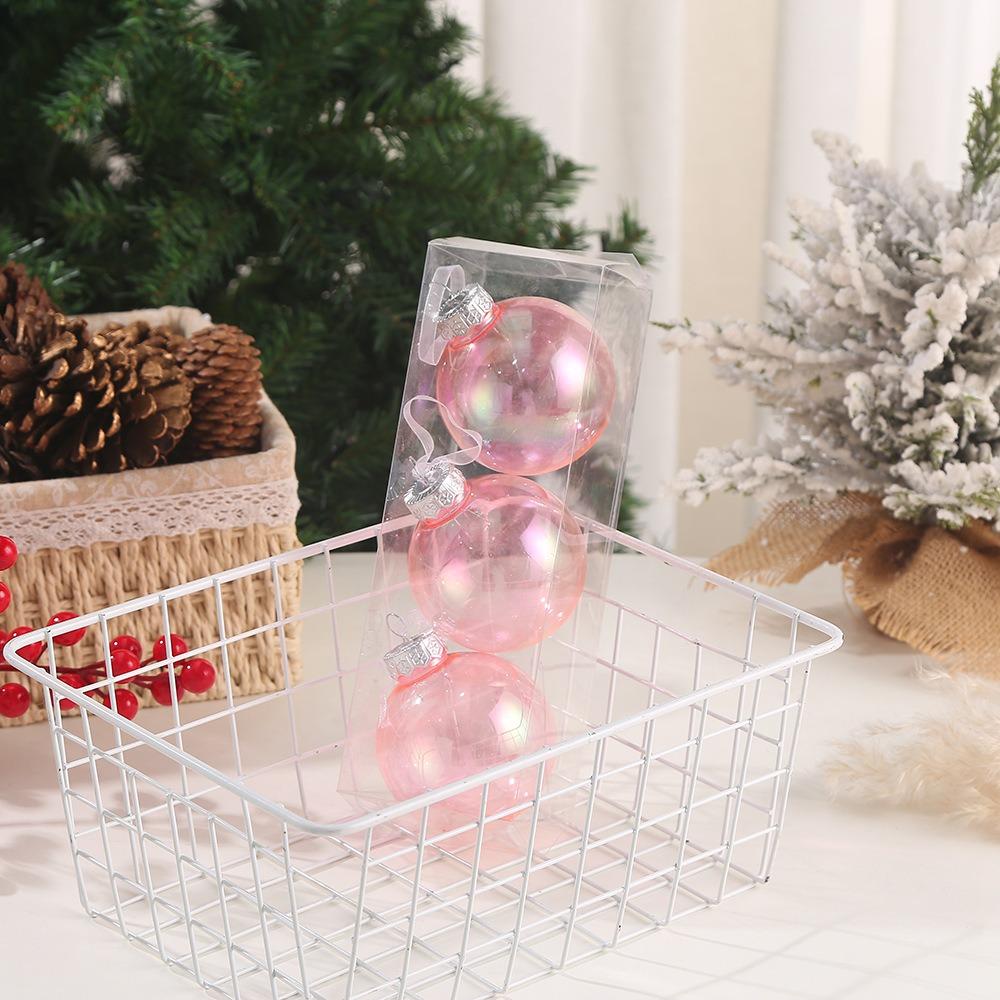 8cm Laser Christmas Balls Pendant Shatterproof Reusable Colorful Christmas Hanging Balls Elegant Plastic Xmas Tree Pendants