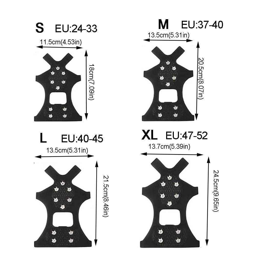 10 Studs Shoes Spikes Cover Anti-Skid Stretchable Snow Spikes Shoes Ice Gripper Shoe Spike Snow Crampon Cleats Outdoor