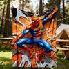 1pc Spider-Man Web All-Season Comfort, Outdoor Flannel Blanket - Soft, Warm & Cozy for Naps, Camping & Travel 074