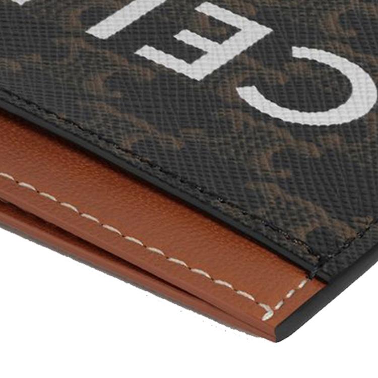 Celine Triomphe Classic Monogram Canvas And Lambskin Card Holder Men Card Holder Brown 10B702CLY-04LU