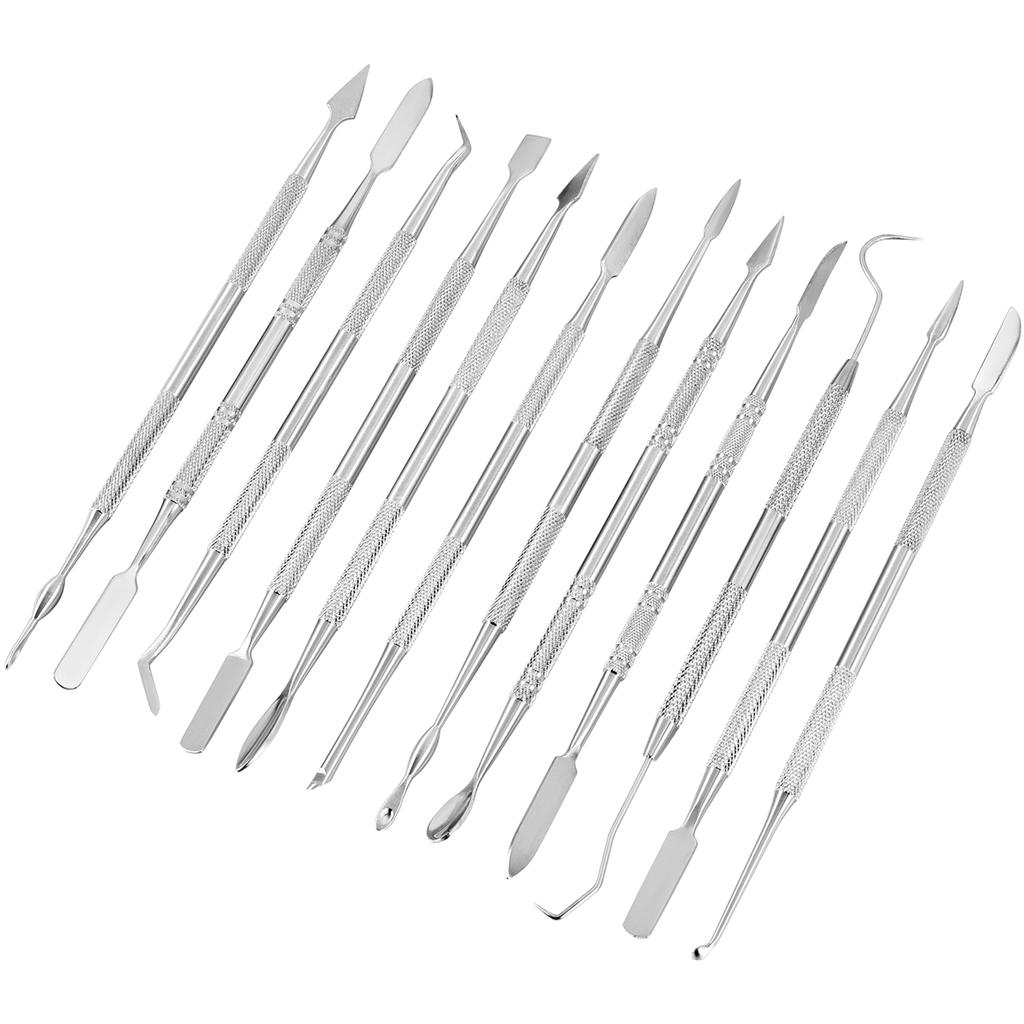 12-Piece Stainless Steel Wax Carvers Set, Wax & Clay Sculpting Tools, Double Ended Carving Kit for Modeling, Sculpting and Shaping