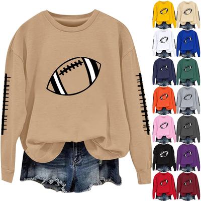 Women's Fashionable And Casual Long Sleeved Printed Round Neck Sportswear Pullover Sweatshirt Top