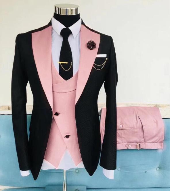 Men's European/American Business Style 3-Piece Suit Set for Wedding & Banquet – Groom/Best Man Plus Size