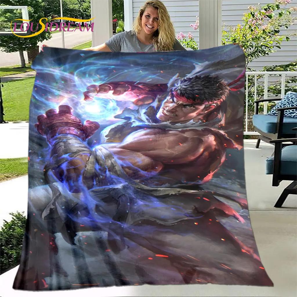 Street Fighter Retro Game  Gamer Soft Plush Blanket,Flannel Blanket Throw Blanket for Living Room Bedroom Bed Sofa Picnic Cover