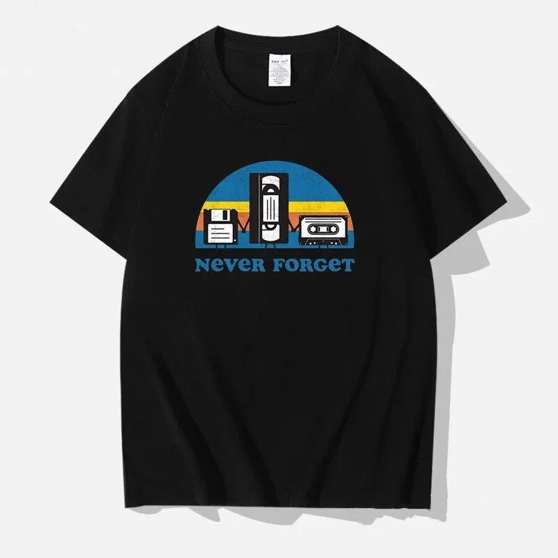 Forget Sarcastic Graphic Music Funny Printed T-Shirt Men Loose Oversize Tshirt Casual Breathable Short Sleeve Clothing