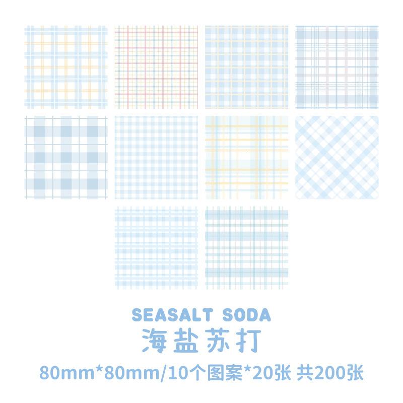 Fresh Plaid Pattern Dyed Memo Paper For Hand Account Diary Notes