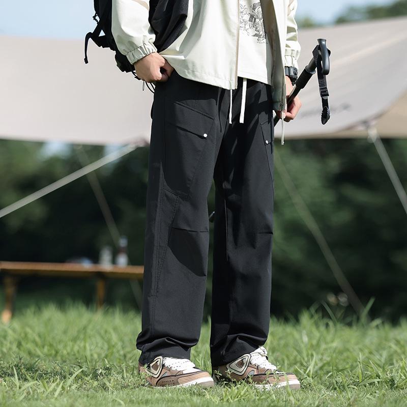 2024 Men's Trendy American Loose Straight-Leg Wide-Leg Casual Work and Sports Pants for Spring and Autumn