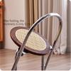 Medieval Woven Back Folding Dining Chair, Trendy Designer Casual Chair for Home Balcony