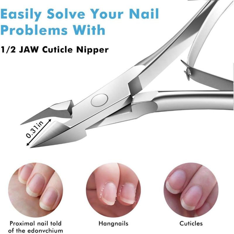 Cuticle Trimmer Cuticle Nippers Professional Stainless Steel Cuticle Cutter Clippers Cuticle Remover Pedicure Manicure Tools