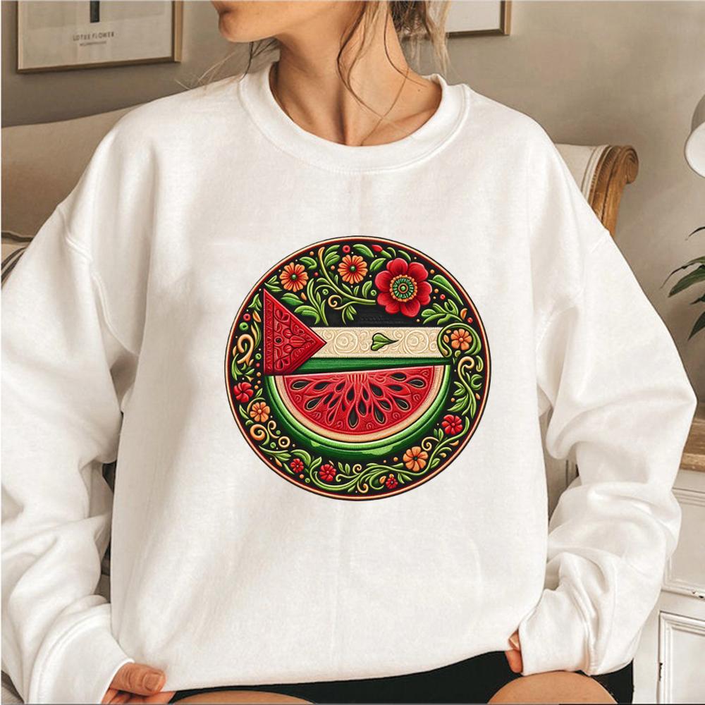 

Watermelon Symbol Freedom Sweatshirt Watermelon Flag Hoodie Unisex Long Sleeve Sweatshirts Human Rights Pullover Peace and Love Sweatshirt S білий
