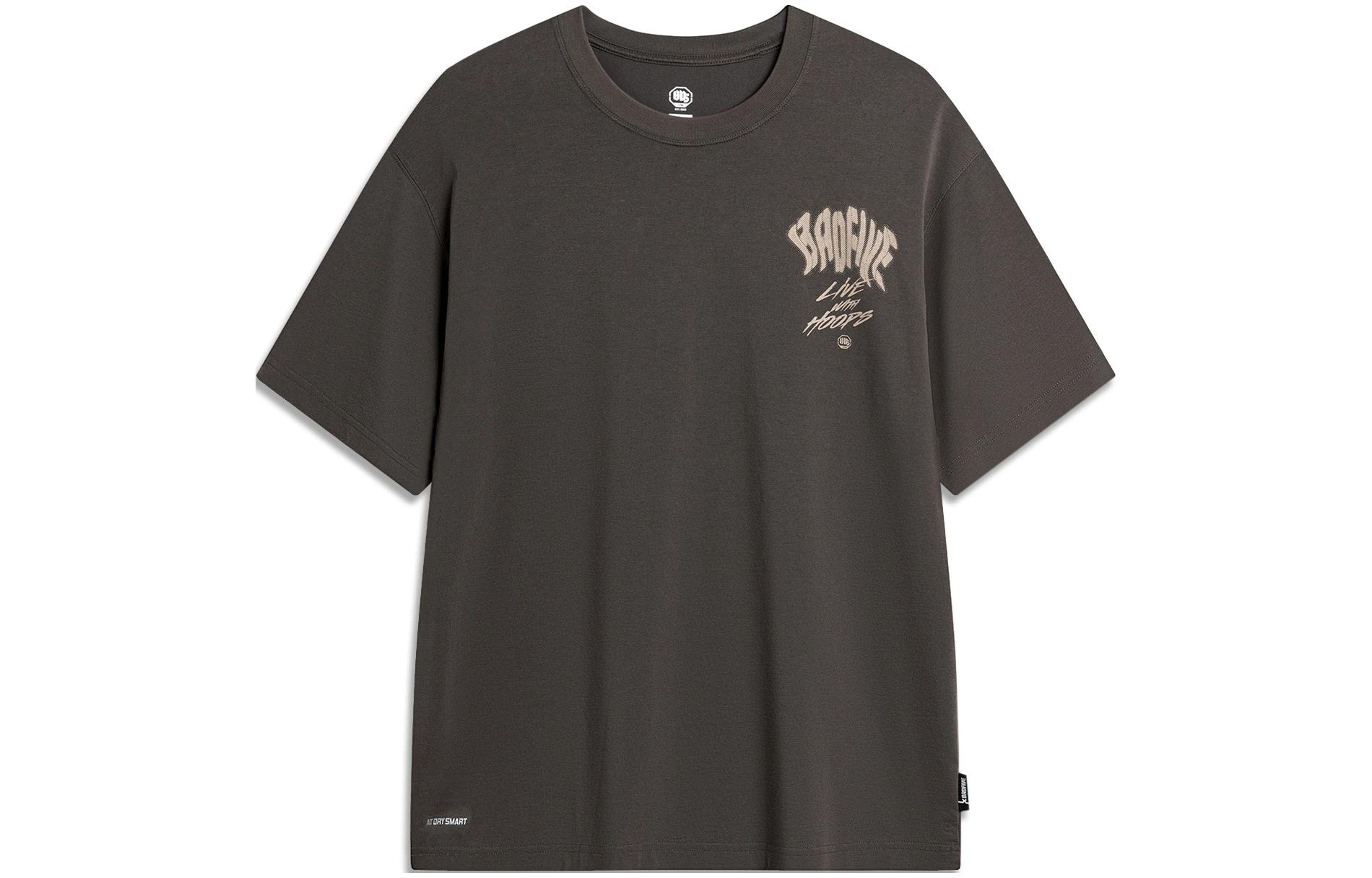 Li Ning BADFIVE T Shirt Men s Obsidian Gray AHSU423-5 M