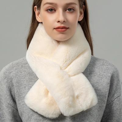 Winter Warmth Korean Version Versatile Thickened Whole Skin Otter Fur Scarf Women's Double-sided Rabbit Fur Scarf Real Fur Collar