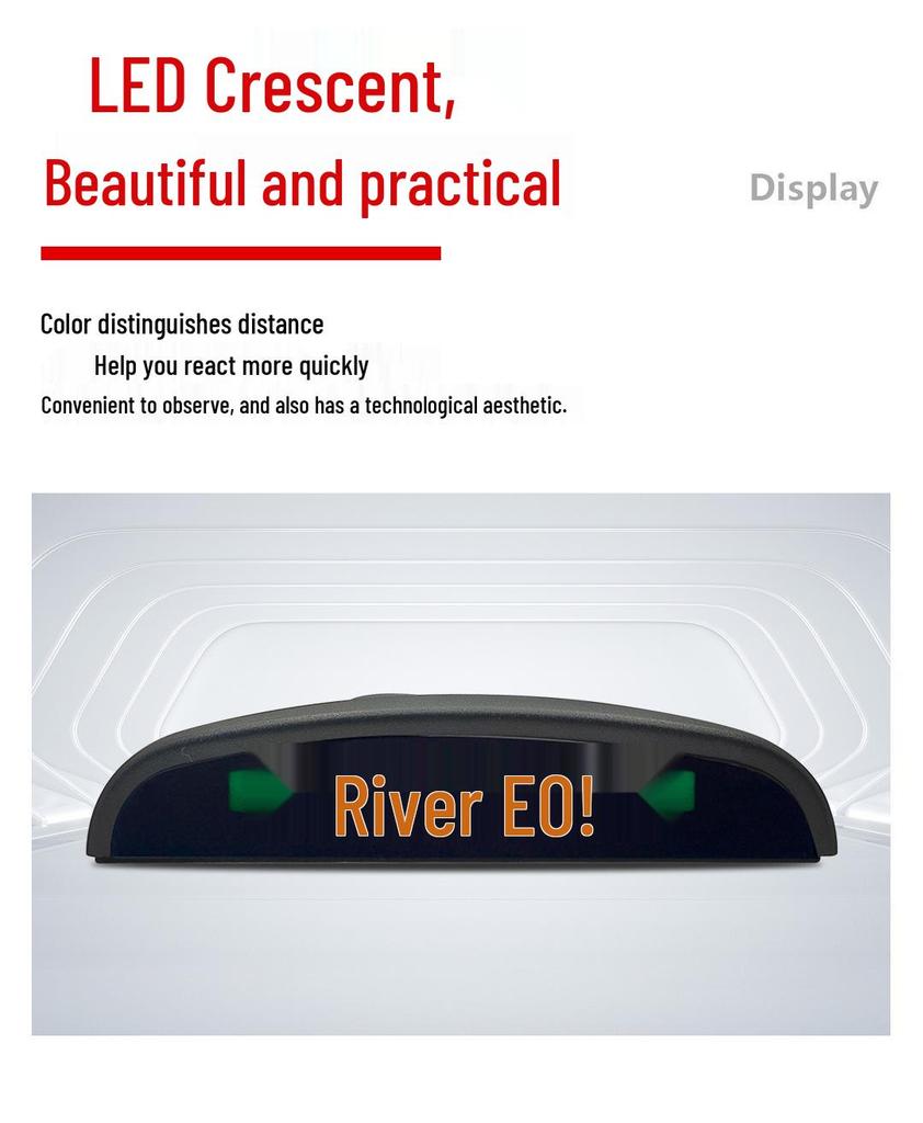 Boruisi Crescent LED Reversing Radar with Beeping Sound and 8 Sensors