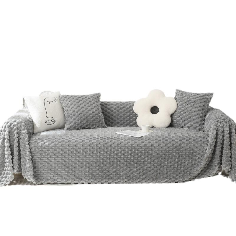 Plüsch Sofabezug Chenille Bezug Universal Couchtuch Anti-Katzenkratzschutz Sofadecke Staubdichter Sofabezug