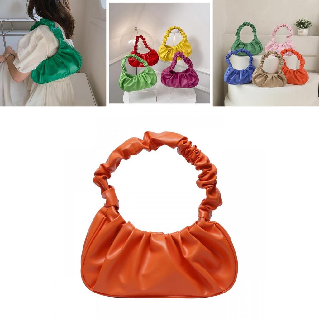 Stylish Korean Cloud Purse 2022 Pu Wrinkled Bag For Women Casual Shoulder