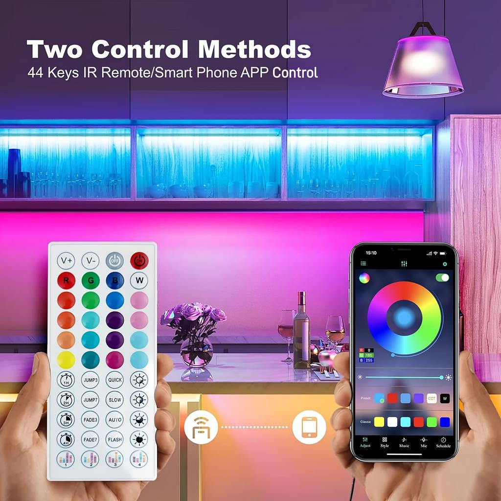 RGB Led Strip Lights 5m 10m 20m 40m Led Lights with APP Control Flexible Ribbon Lus Led Tape for Room Bedroom Decoration