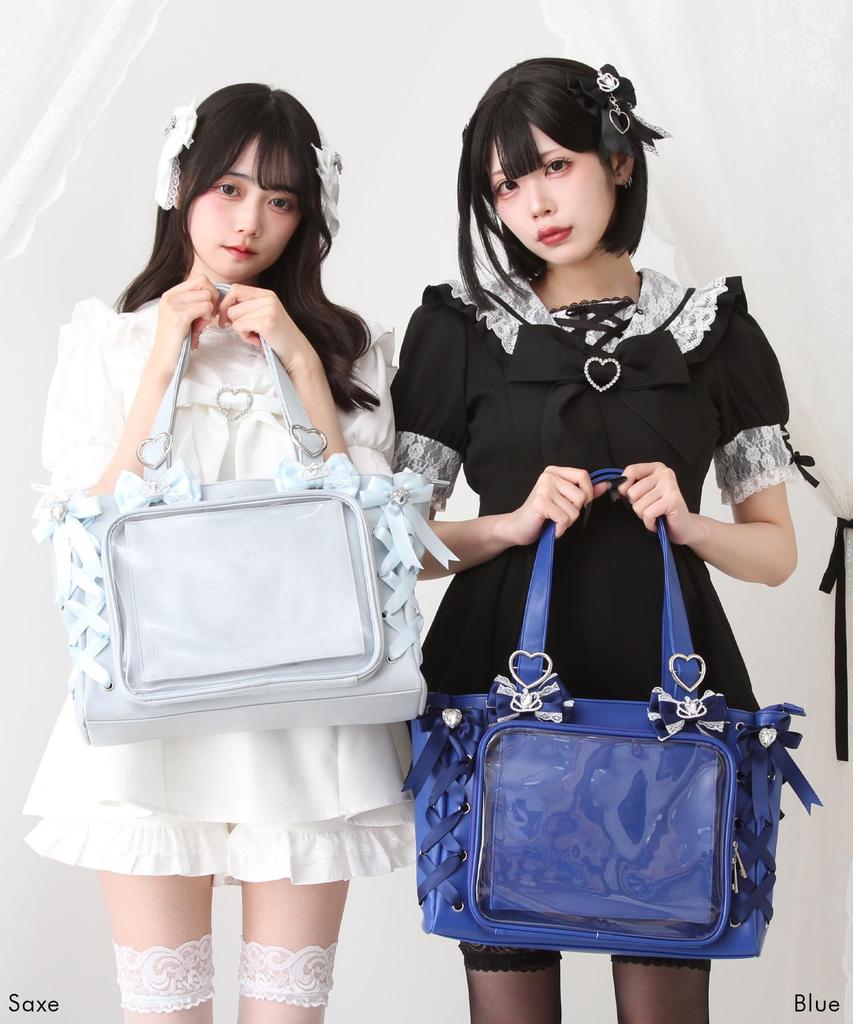 Yumetenbou Jeweled Ita Red Women's Lace-Up Bag,