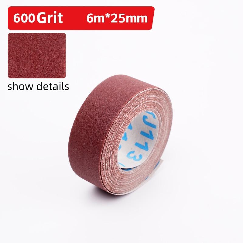 1-Inch Emery Cloth Roll (Continuous Sandpaper) – 6M Length, Suitable for Wood Sanding, Metal Polishing, Auto Detailing & Surface