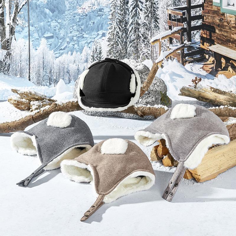 Winter hat women's autumn and winter warm, antifreeze and cold, ear protection, fluffy hat, snow ski hat