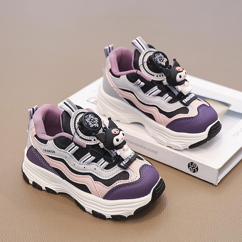 Spring and Autumn New Running Girls Fashionable Versatile Cartoon Comfortable Soft Sole Sports Shoes