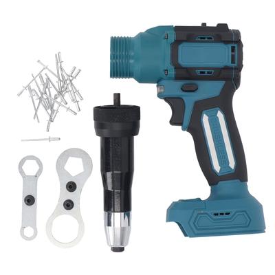 Cordless Rivet Gun 18V 2 Speed Automatic Brushless Motor Tool Kit 2.4 4.8MM with LED Light for BL1840 Battery