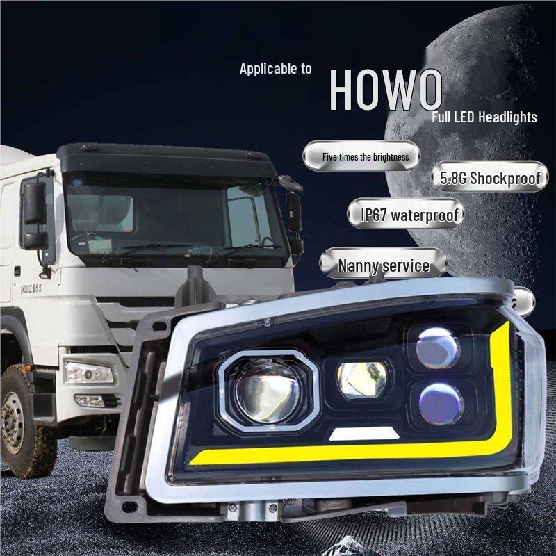 HOWO 380/336 Headlight Assembly: Super Bright LED Multi-Lens Matrix Upgrade