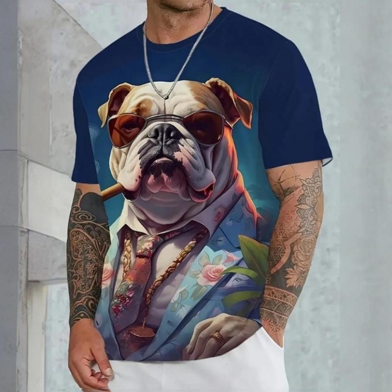 New 3d Animal Printed Men's T-Shirt Retro Casual Male Clothing Summer Loose Breath Short Sleeve Tees Oversized Sports Shirt