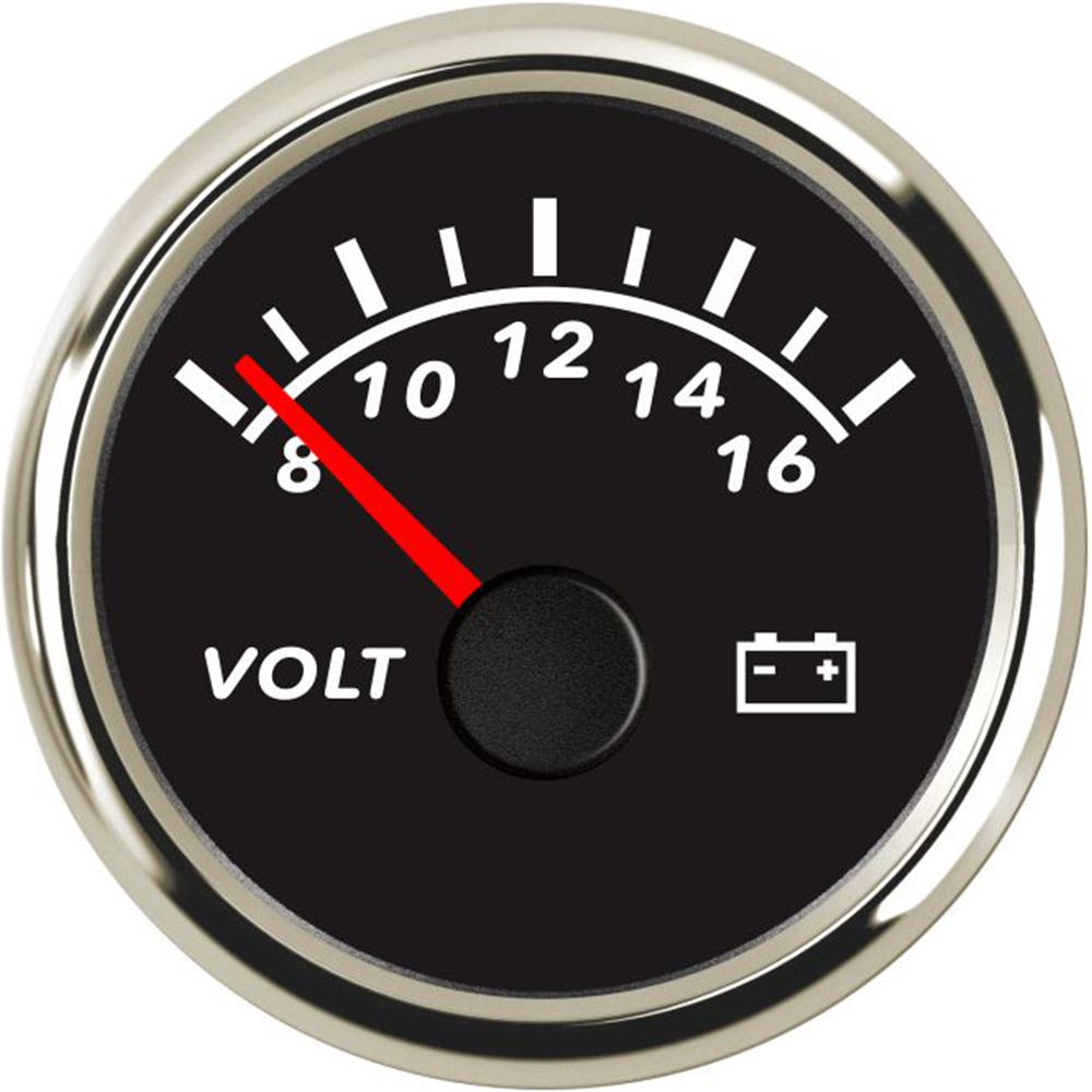 ELING Newest Waterproof Universal 52mm (2") Voltmeter Volt Gauge Meter with Red Backlight for Car Boat Yacht Truck
