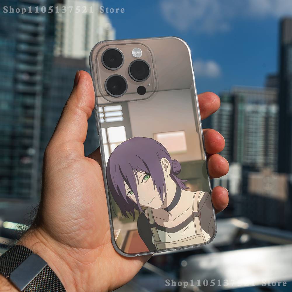 

C-Chainsaw M-Man Reze Phone Case For iPhone 17,16,15,14,13,12,11 Pro,Max,Plus,X,XS,XR,SE4,E Mini Transparent Soft Cover iPhone12