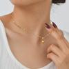 Vnox Sweet Romantic Heart Pendant Necklace Stainless Steel Lip Chain Adjustable Women Choker Female Jewelry Mother's Day Gift