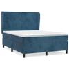 3129097 vidaXL Lit à sommier tapissier et matelas Bleu foncé 140x200cm Velours