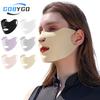 Gobygo 1Pcs Summer Ice Silk Sunscreen Mask Breathable Thin Moisturizing Mask Hanging Ear Type Sun Mask Outdoor Sports Men Women