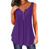 Womens Summer Sleeveless Solid Color Casual Swing Flowy Tank Tops With Buttons