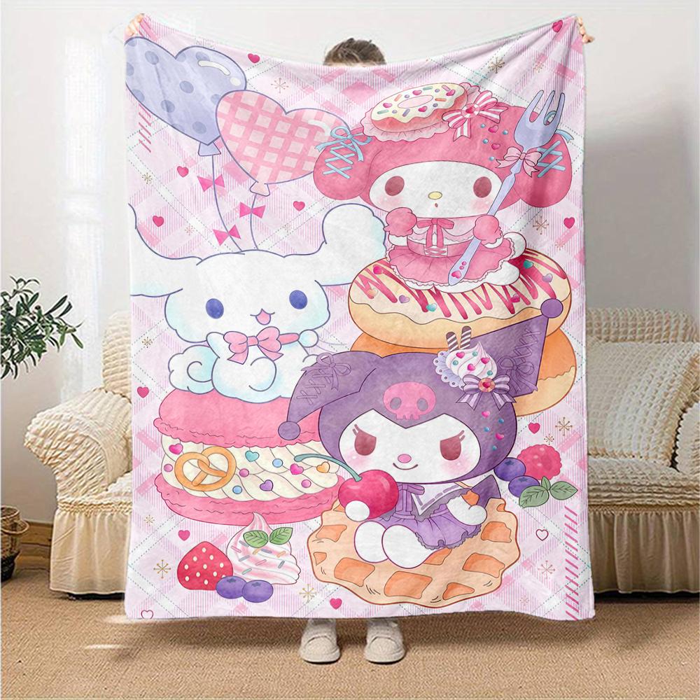 1pc Sanrio2 Blanket, Gift, for Men and Women, Soft Blanket, Good for Sofa Bed Couch Travel, Lightweight Flannel Blanket